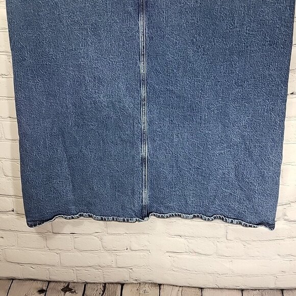 A.N.A Y2K High Rise Denim Maxi Skirt Pockets Womens Plus Sz 16W Stretch Jean - Picture 7 of 12